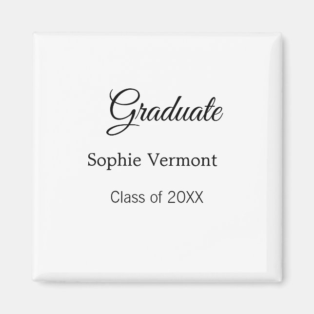 Graduate name class of 20XX congrats simple minima Magnet (Front)