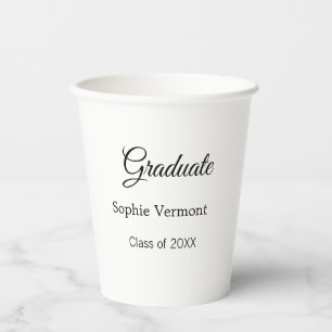 Graduate name class of 20XX congrats simple minima Paper Cups