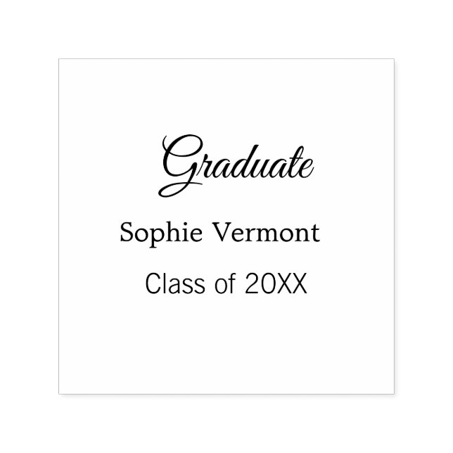 Graduate name class of 20XX congrats simple minima Self-inking Stamp (Design)