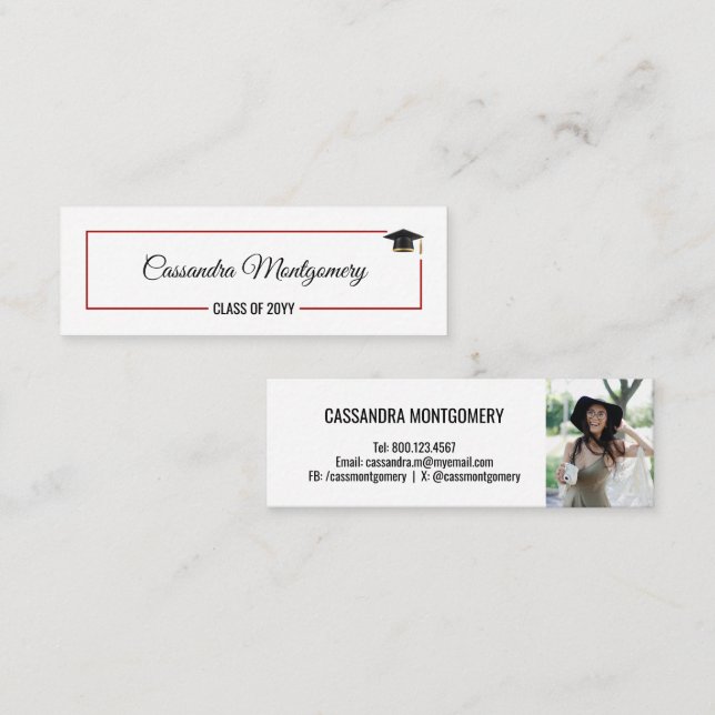 Graduate Name Enclosure Insert Photo Card (Front/Back)