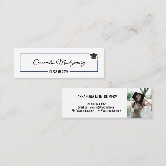Graduate Name Enclosure Insert Photo Card (Front/Back)