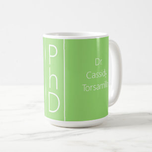 Graduate Name Light Green PhD Coffee Mug