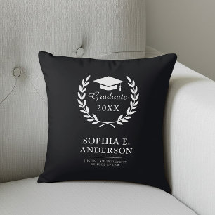 Graduate Name & School Emblem Celebration Keepsake Cushion