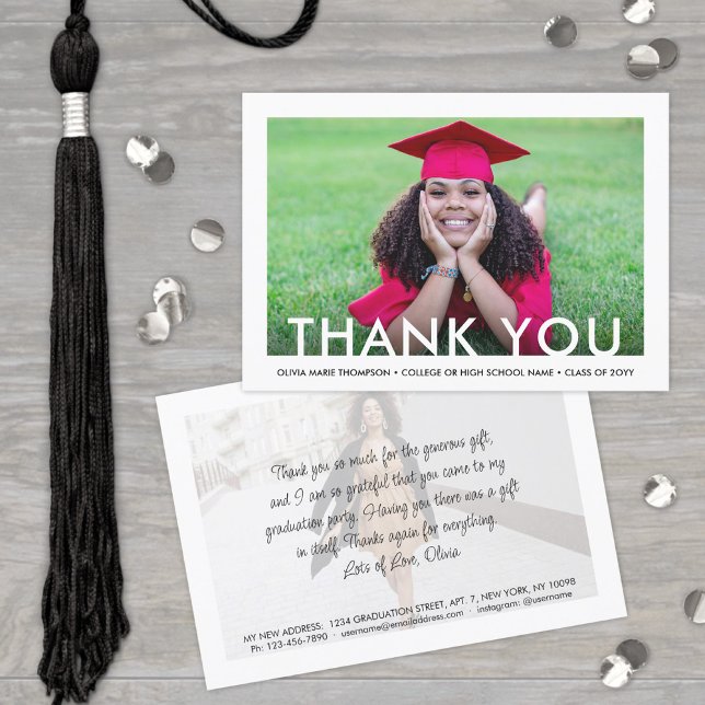 Graduate New Address 2 Photo Thank You Graduation (Creator Uploaded)