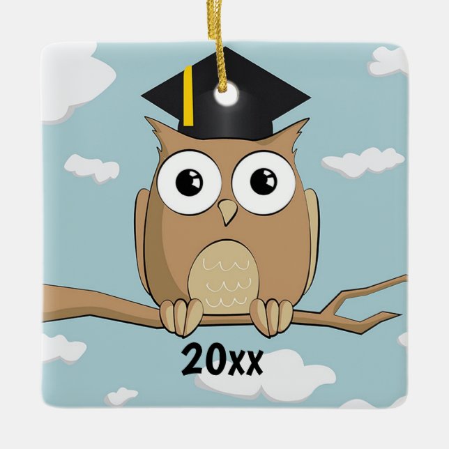 Graduate Owl Metal Ornament (Front)