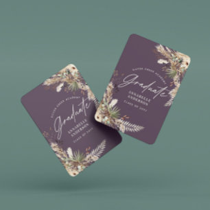 Graduate pampas eucalyptus elegant purple modern playing cards