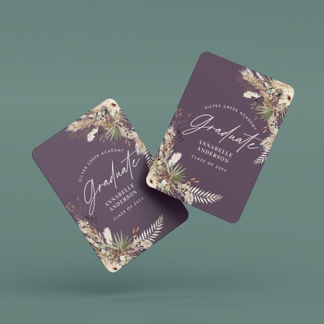 Graduate pampas eucalyptus elegant purple modern playing cards (Creator Uploaded)