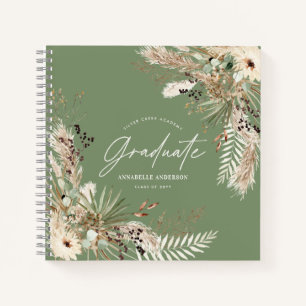 Graduate pampas eucalyptus elegant sage green notebook