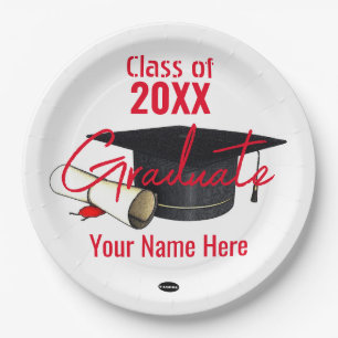 Graduate Paper Plate - Cap and Diploma HAMbyWG