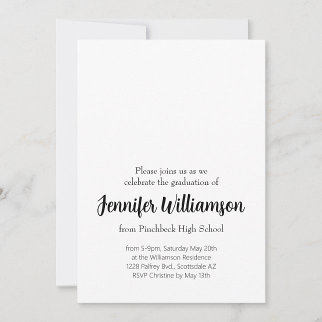 graduate party invitation one side a (Front)