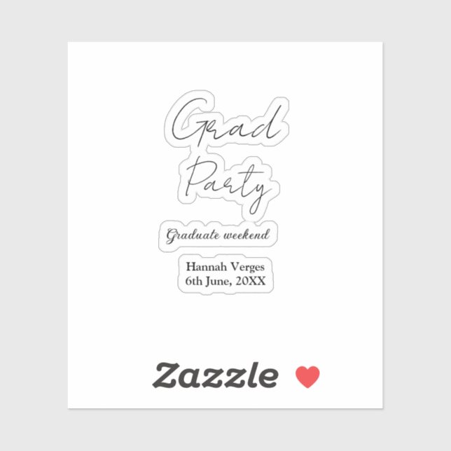 GRADUATE PARTY WEEKEND NAME DATE SIMPLE STYLISH (Sheet)