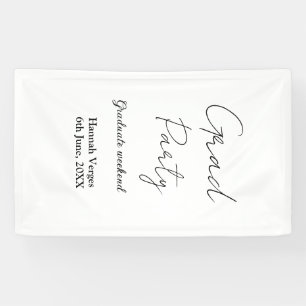GRADUATE PARTY WEEKEND NAME DATE SIMPLE STYLISH BANNER