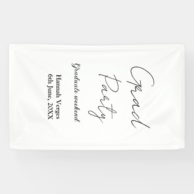GRADUATE PARTY WEEKEND NAME DATE SIMPLE STYLISH BANNER (Horizontal)