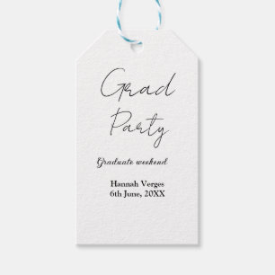GRADUATE PARTY WEEKEND NAME DATE SIMPLE STYLISH GIFT TAGS