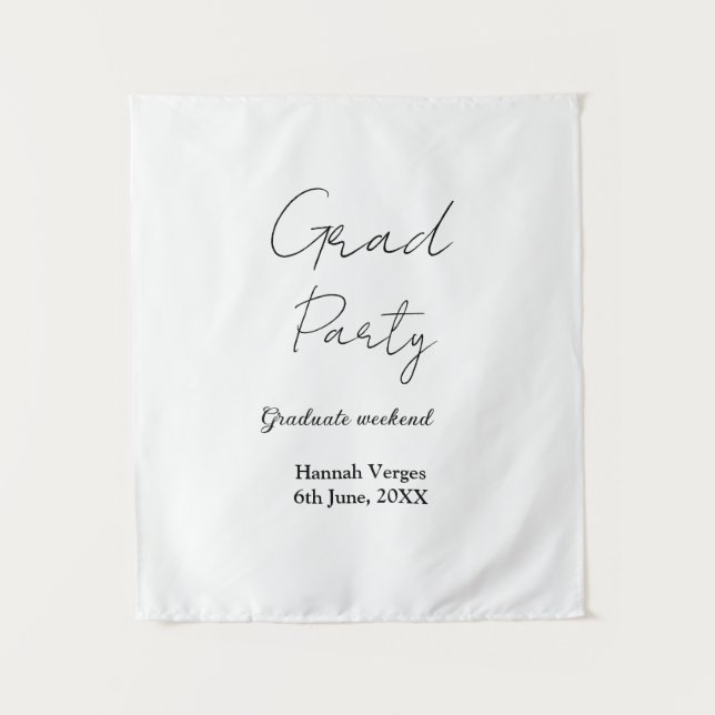 GRADUATE PARTY WEEKEND NAME DATE SIMPLE STYLISH TAPESTRY (Front)