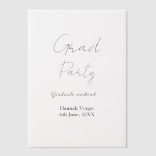 GRADUATE PARTY WEEKEND NAME DATE SIMPLE STYLISH VELLUM INVITATIONS
