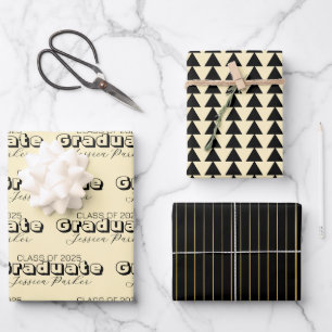 Graduate Personalised Script Modern  Wrapping Paper Sheet