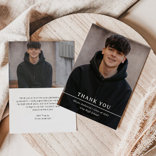 Graduate Photo and Simple Text Class of 2023 Thank You Card