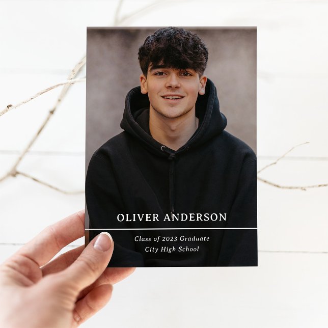 Graduate Photo and Simple Text Invitation (Creator Uploaded)