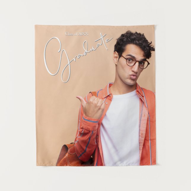 Graduate Photo Backdrop Banner Tapestry (Front)