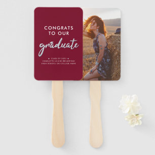 Graduate Photo Burgundy Graduation 2026 Hand Fan