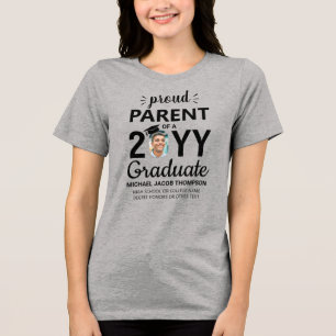 Graduate Photo Class Year Proud Parent Graduation Tri-Blend Shirt