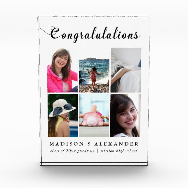 Graduate Photo Collage and Typography with Name Block (Front)