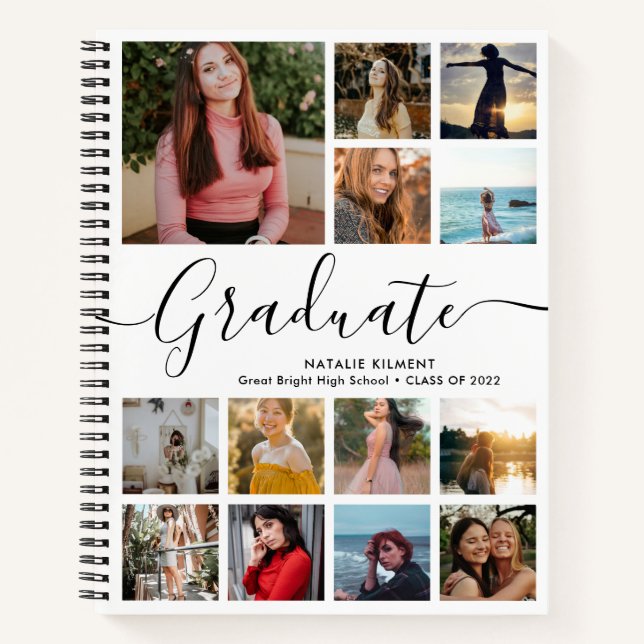 Graduate Photo Collage Graduation Notebook (Front)