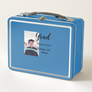 graduate photo congratulation add your name modern metal lunch box