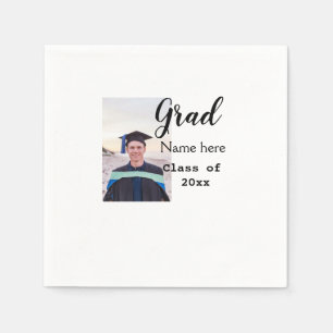 graduate photo congratulation add your name modern napkin