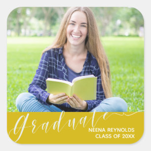 Graduate Photo Cute Class of 2026 Graduation Party Square Sticker