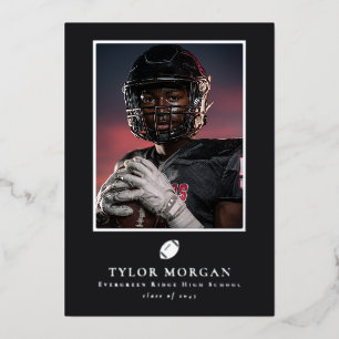 Graduate Photo Football Graduation Announcement