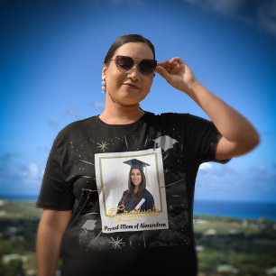 Graduate Photo Graduating Proud Mum Personalise Plus Size T-Shirt