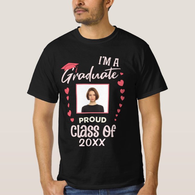Graduate Photo Graduation Class of 2024 Custom T-Shirt (Front)