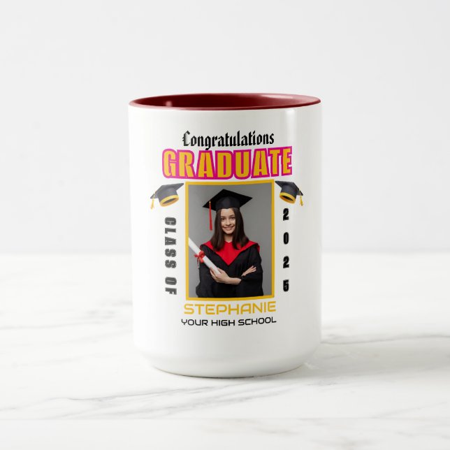 Graduate Photo Graduation Congratulations Custom Mug (Center)