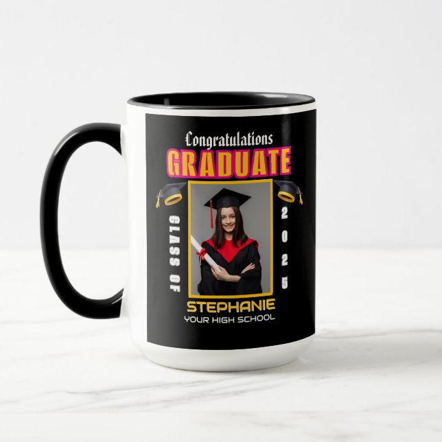 Graduate Photo Graduation Congratulations Custom Mug (Left)