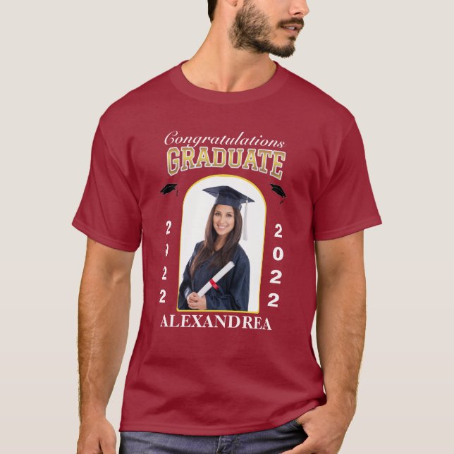 Graduate Photo Graduation Congratulations Custom  T-Shirt (Front)