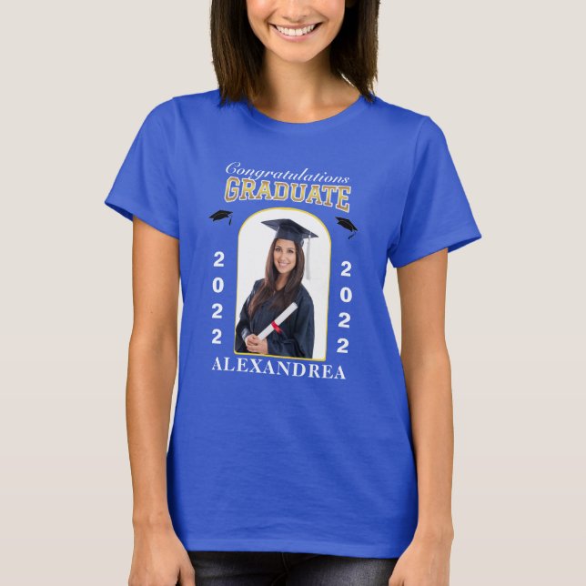 Graduate Photo Graduation Congratulations Custom   T-Shirt (Front)