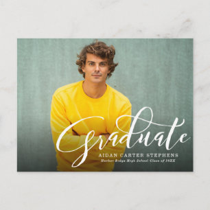 Graduate photo graduation invitation postcard