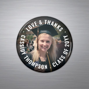 Graduate Photo Love & Thank You Graduation Favours Magnet