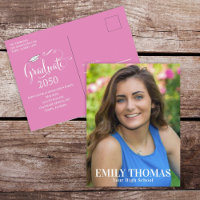 Graduate Photo Minimalist Simple Script Pink