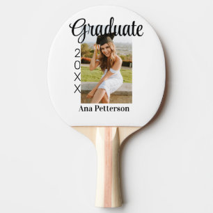 Graduate photo modern classic add year name rustic ping pong paddle