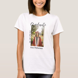 Graduate photo modern classic add year name rustic T-Shirt