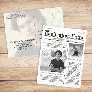 Graduate Photo Modern Simple Trendy Newspaper Postcard