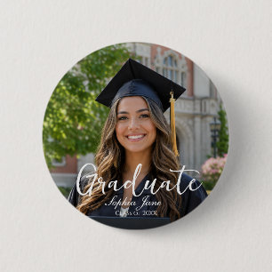 Graduate Photo Name Year Graduation Parent 6 Cm Round Badge
