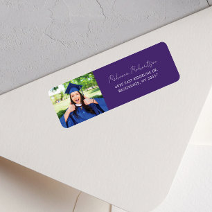 Graduate Photo Script Modern Return Address