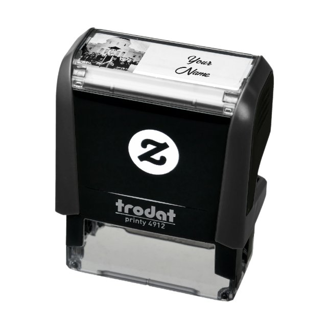 Graduate Photo Script Name Rubber Impression Self-inking Stamp (Product)