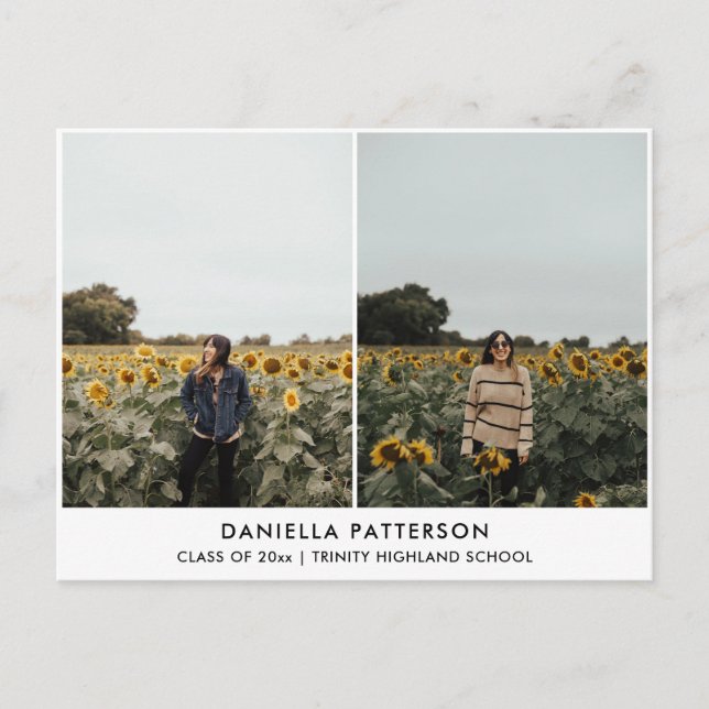 Graduate Photo | Simple Graduation Party  Invitation Postcard (Front)