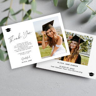 Graduate photo simple graduation thank you card
