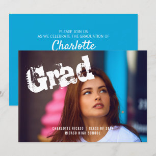 Graduate Photo Template Personalised Blue